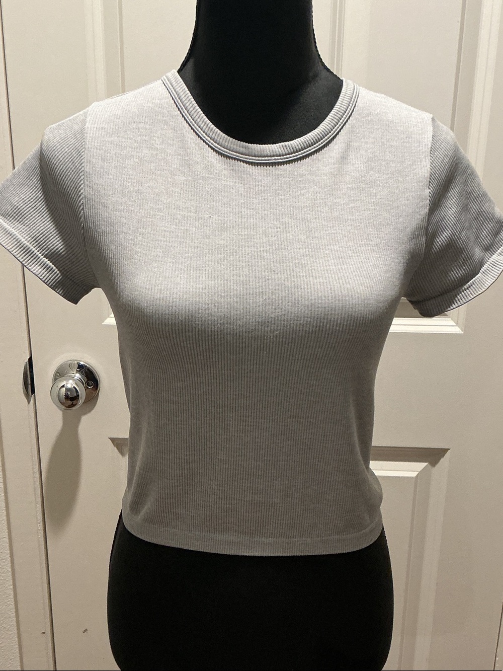 Better Together Ribbed Crop Top Gray